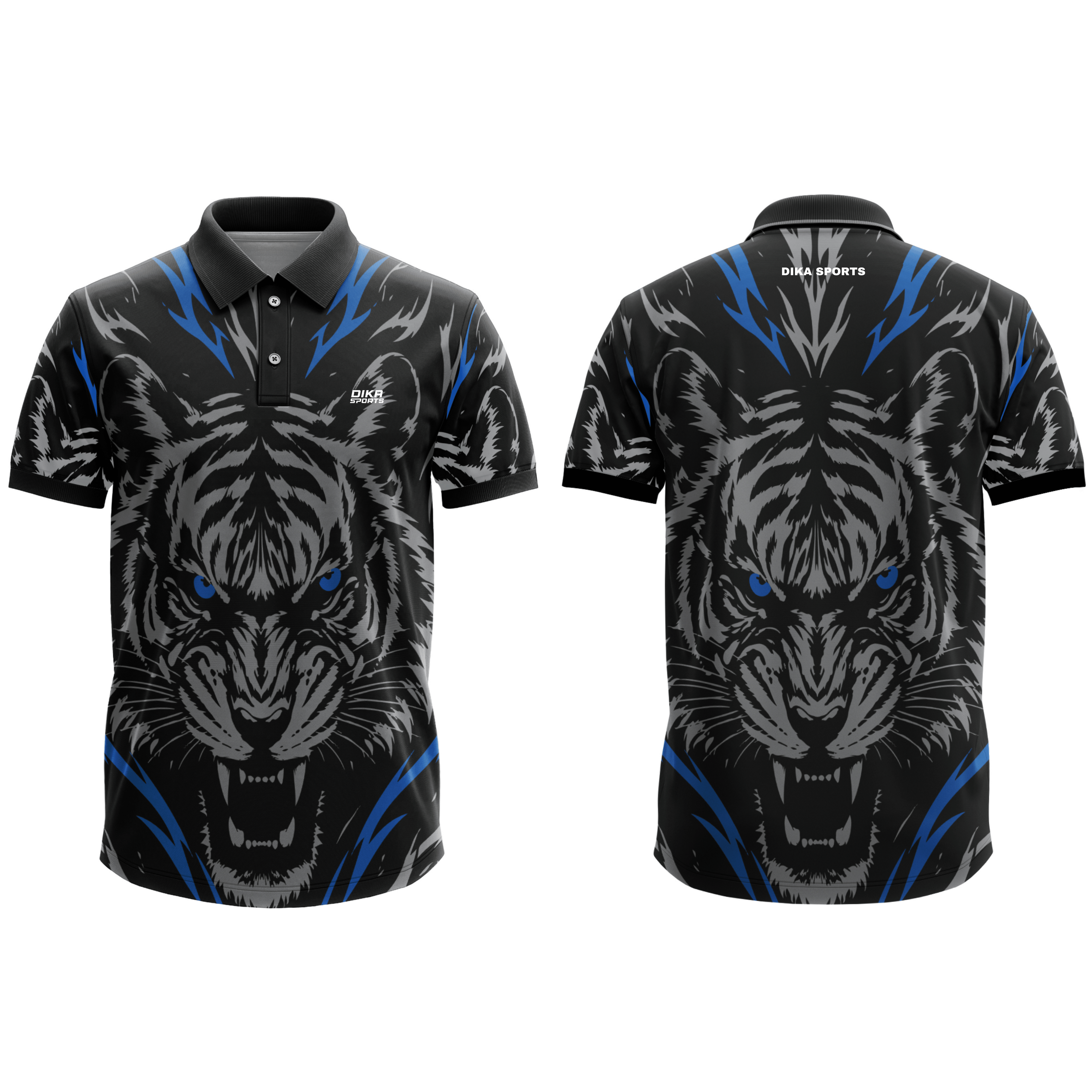 DIKA SPORTS Premium Cricket Jersey for Men Breathable Moisture Wicking Sports Polo T-Shirt with Collar