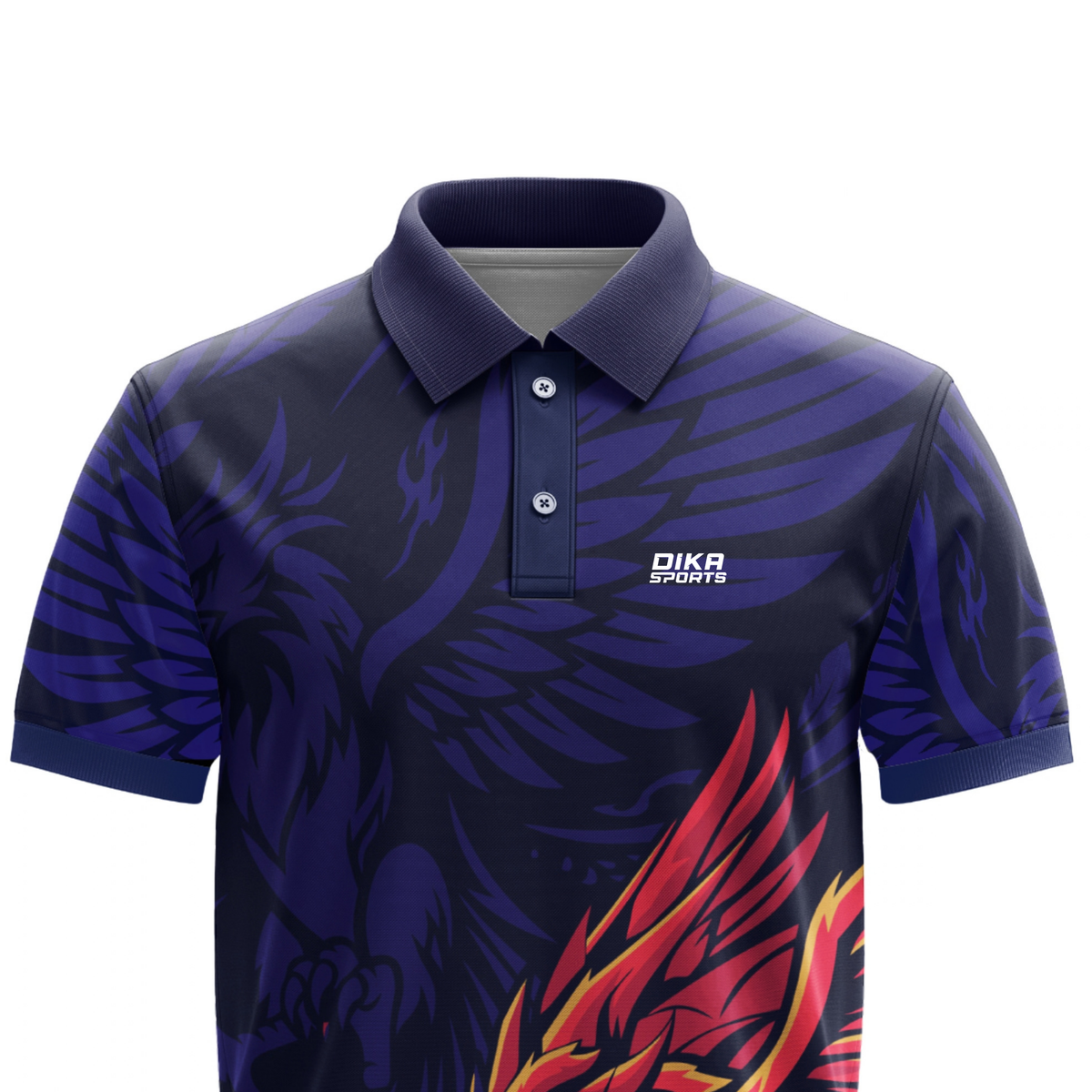 Dika Sports Cricket Jersey for Men | Printed Cricket Jersey Online | Collar Neck Sports T-Shirt | Quick Dry Technology