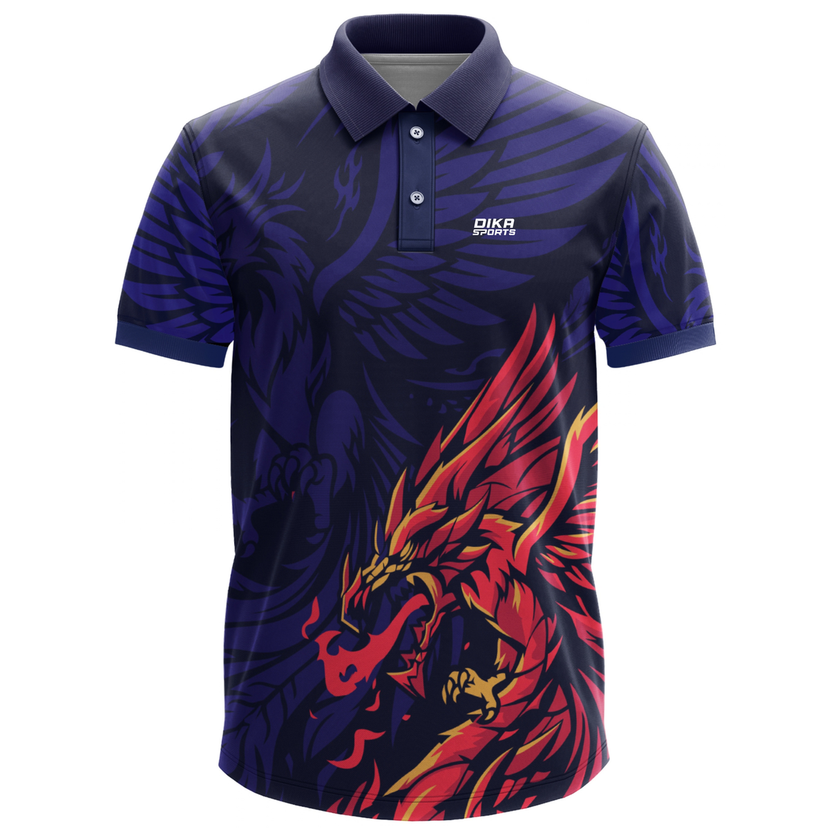 Dika Sports Cricket T-Shirt Stylish | Collar Neck Cricket Jersey for Men | Custom Name and Logo Jersey | Breathable Sports T-Shirt
