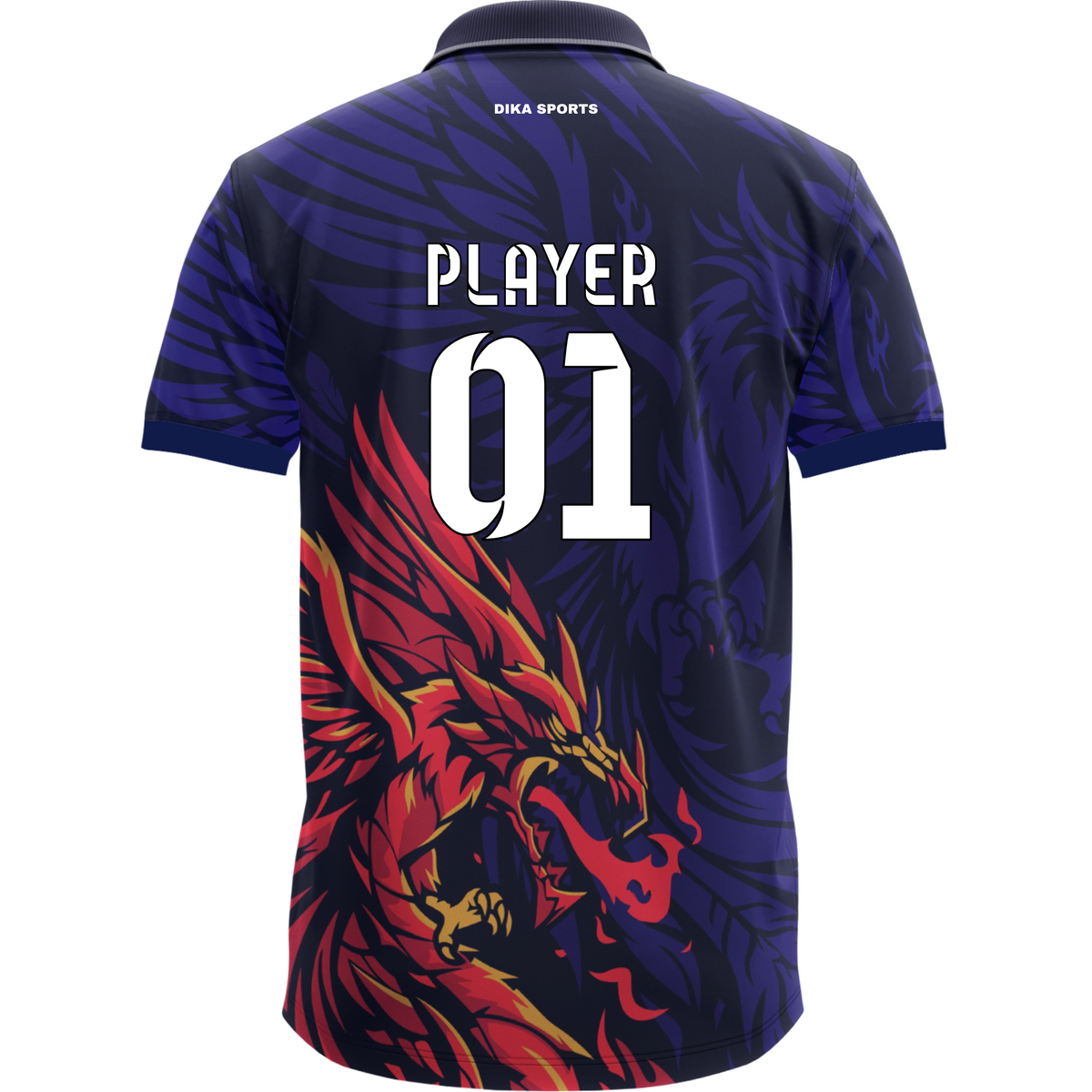 Dika Sports Cricket T-Shirt Stylish | Collar Neck Cricket Jersey for Men | Custom Name and Logo Jersey | Breathable Sports T-Shirt