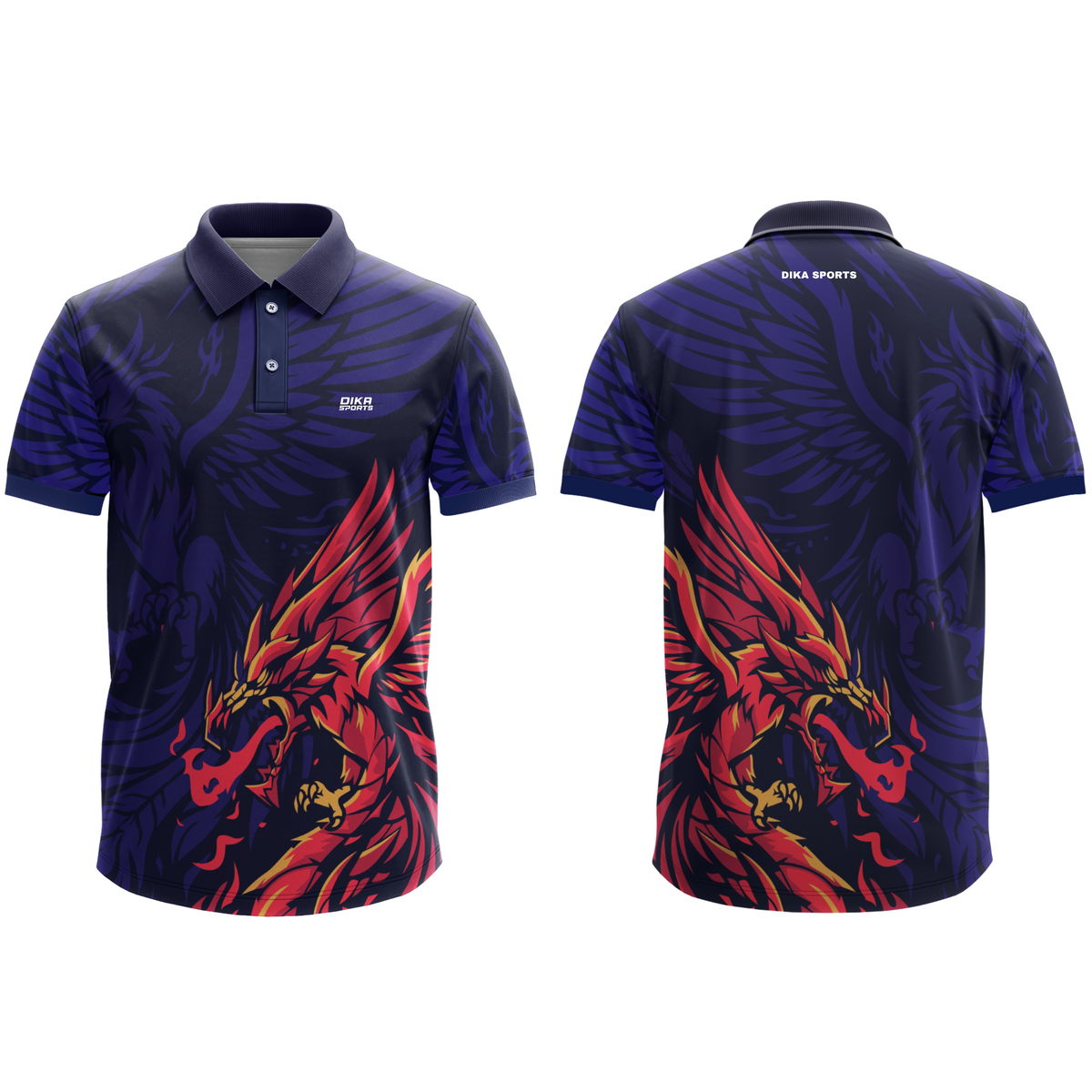Dika Sports Cricket Jersey for Men | Printed Cricket Jersey Online | Collar Neck Sports T-Shirt | Quick Dry Technology