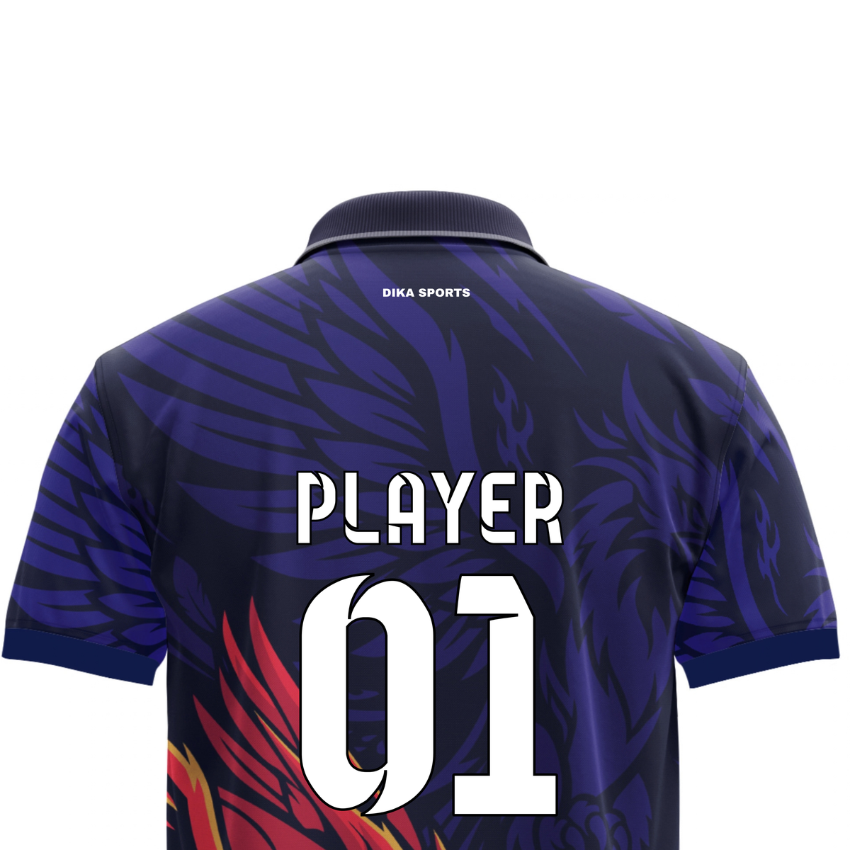 Dika Sports Cricket T-Shirt Stylish | Collar Neck Cricket Jersey for Men | Custom Name and Logo Jersey | Breathable Sports T-Shirt