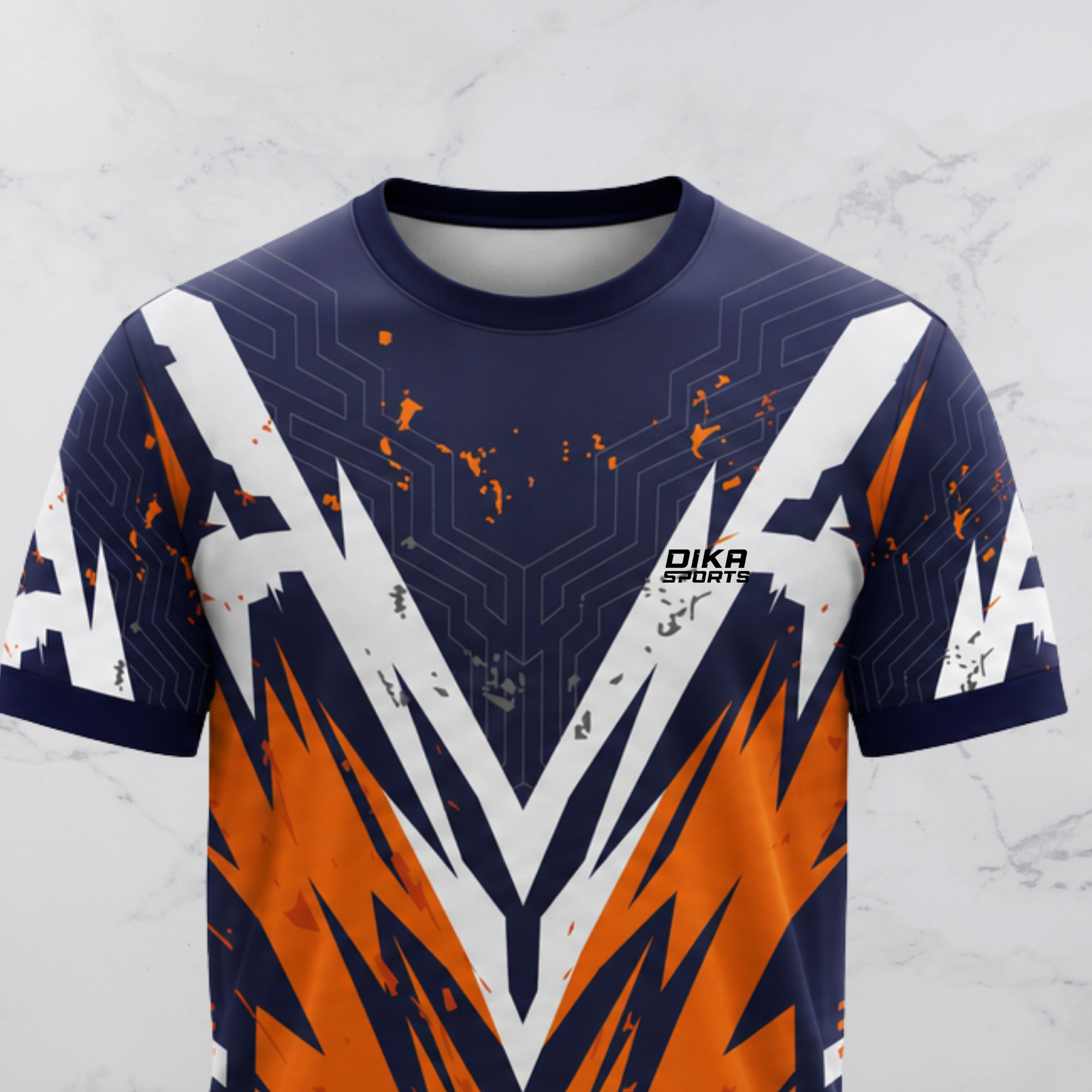 Dika Sports Team Cricket Jersey Round Neck Breathable Short Sleeve Cricket T-Shirt for Adults