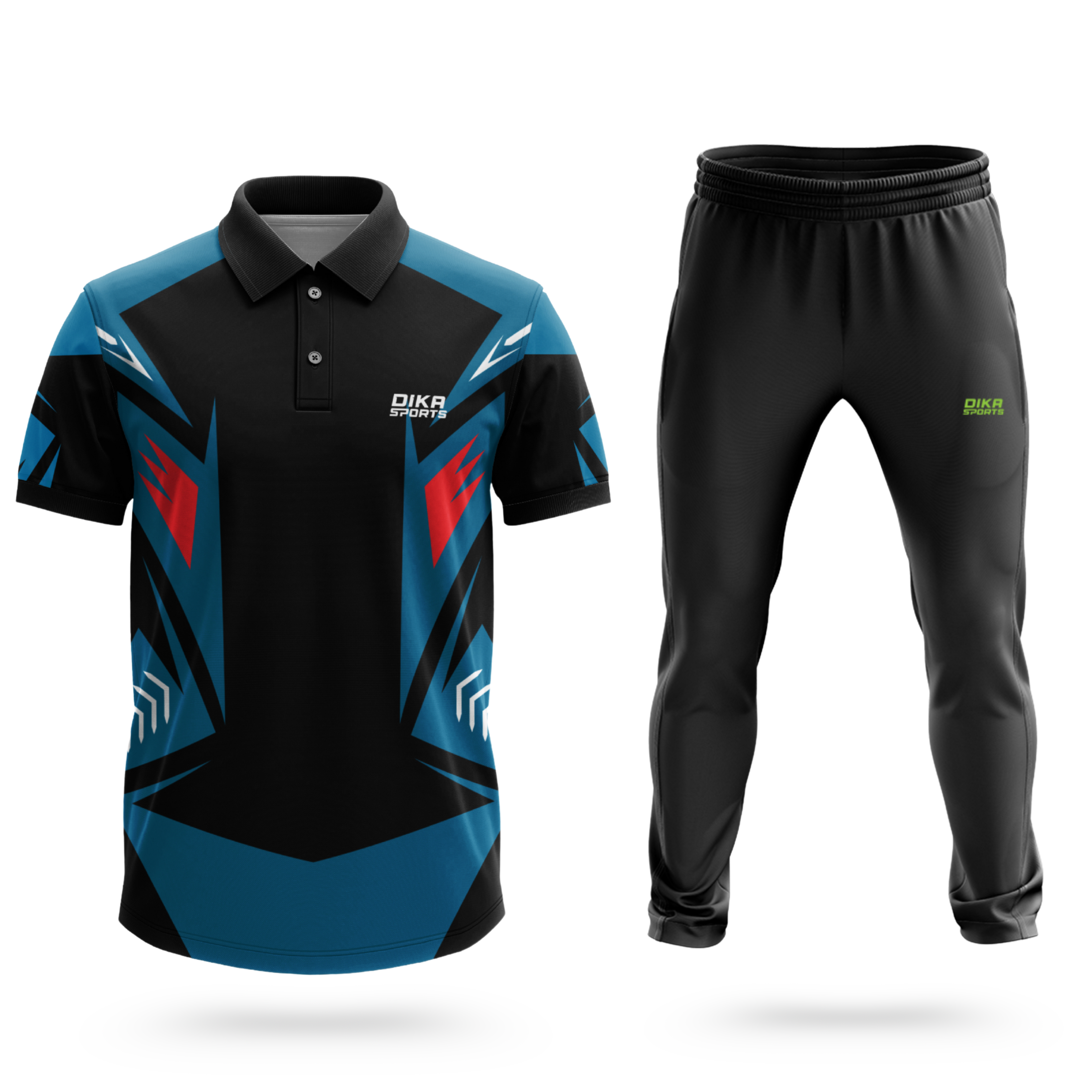 Dika Sports Custom Number and Number Cricket Sports Jersey Tshirt for Men training pant men - Pack of 2