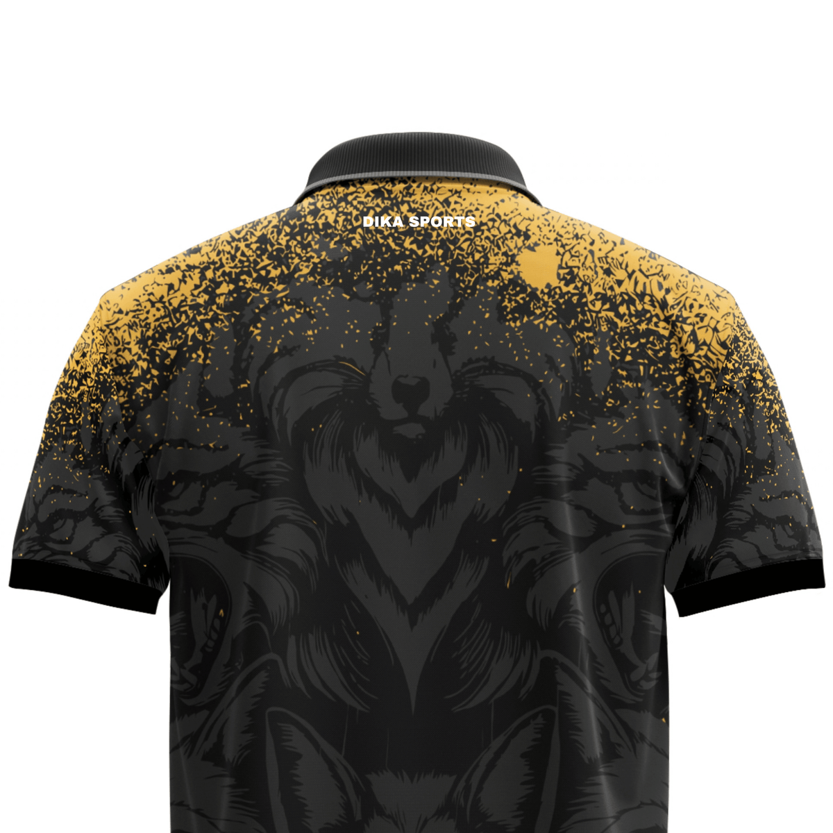 DIKA SPORTS Stylish Fire Wolf Cricket Jersey for Men, Collar Neck Sports T-Shirt with Lightweight Breathable Fabric