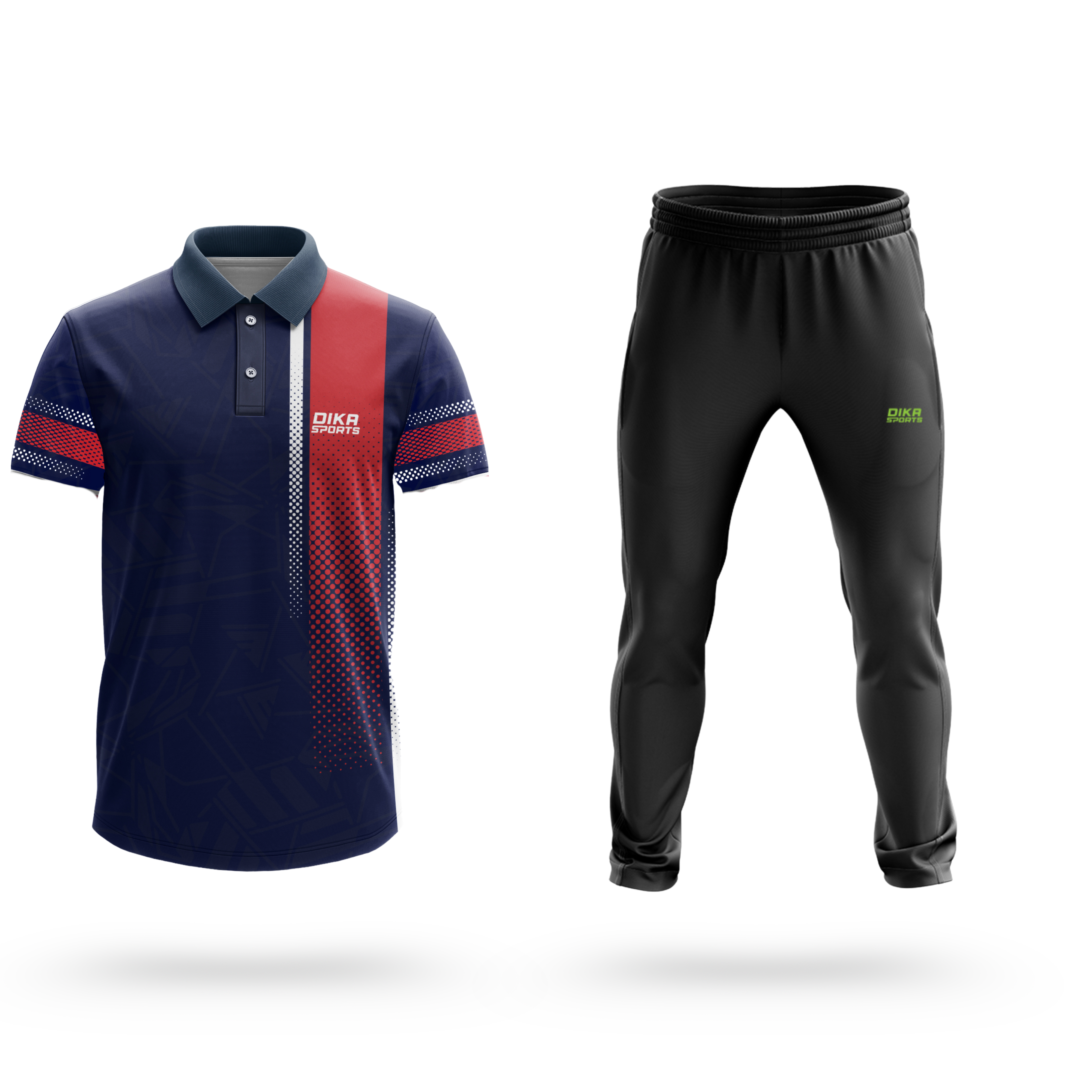 Dika Sports Custom replica jersey Cricket t-shirt set t shirt sports for men yonex t shirts badminton trackpant - Pack of 2