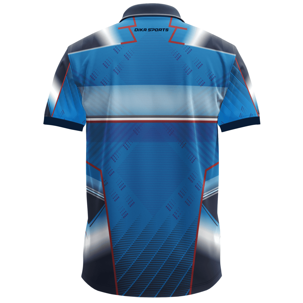 Dika Sports Ready Made Cricket Polo Jersey for Men in mix blue colour – Breathable Collar Neck Sportswear by DIKA SPORTS