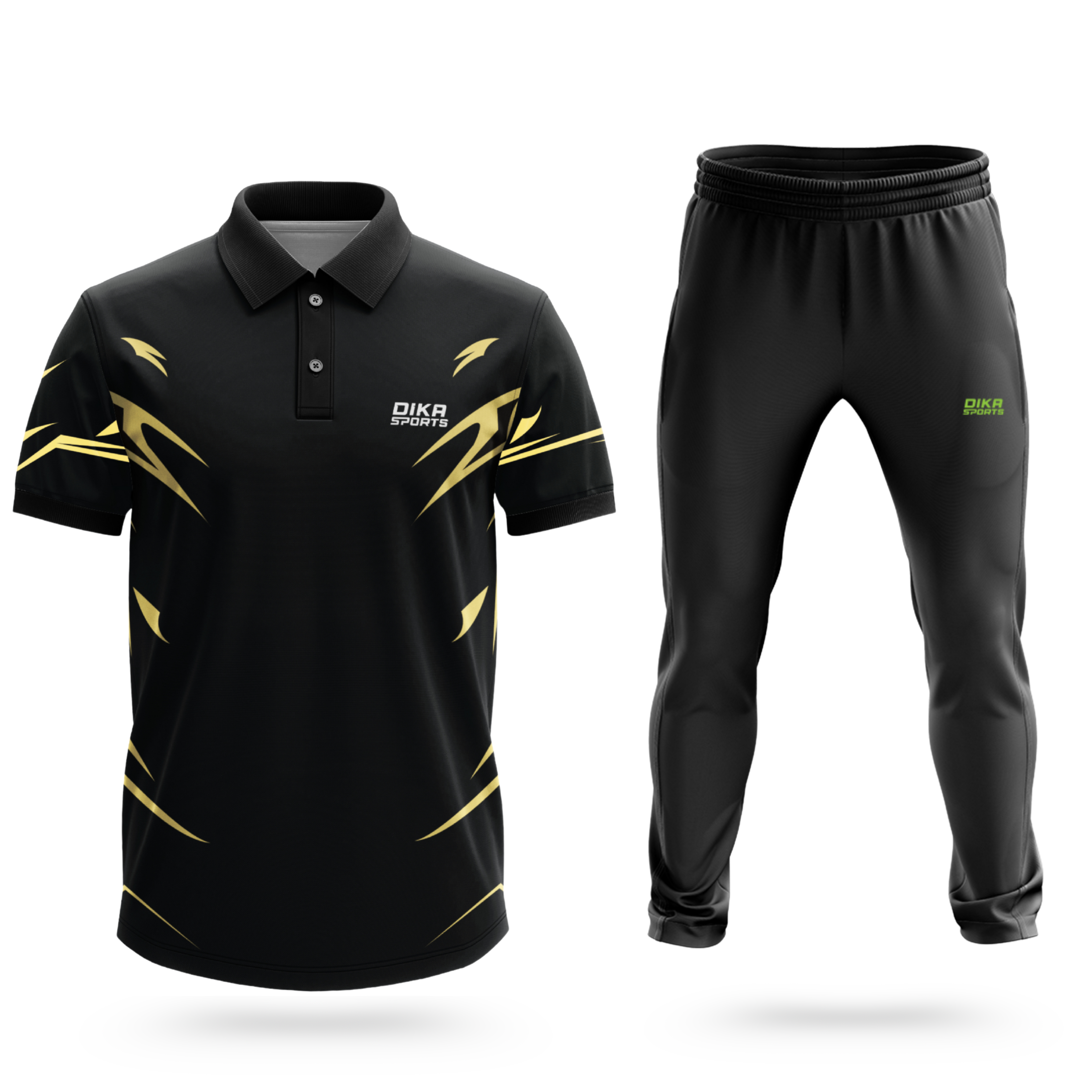 Dika Sports Custom replica jersey Cricket t-shirt set t shirt sports for men yonex t shirts athletic track pants - Pack of 2