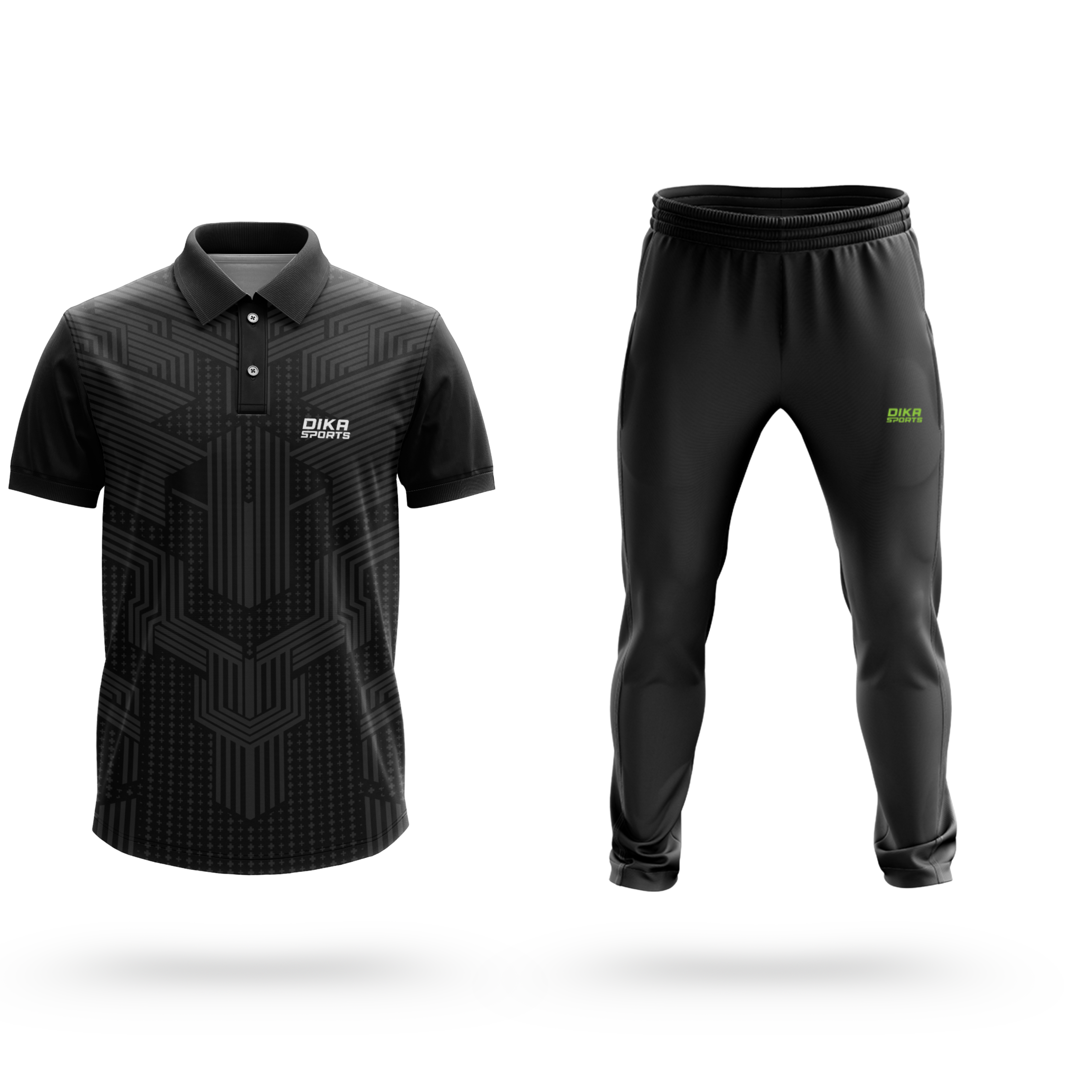 Dika Sports Custom soccer jersey Cricket t-shirt stylishcricket indian team jerseyprinted shirts for men full sleeves team track pant - Pack of 2