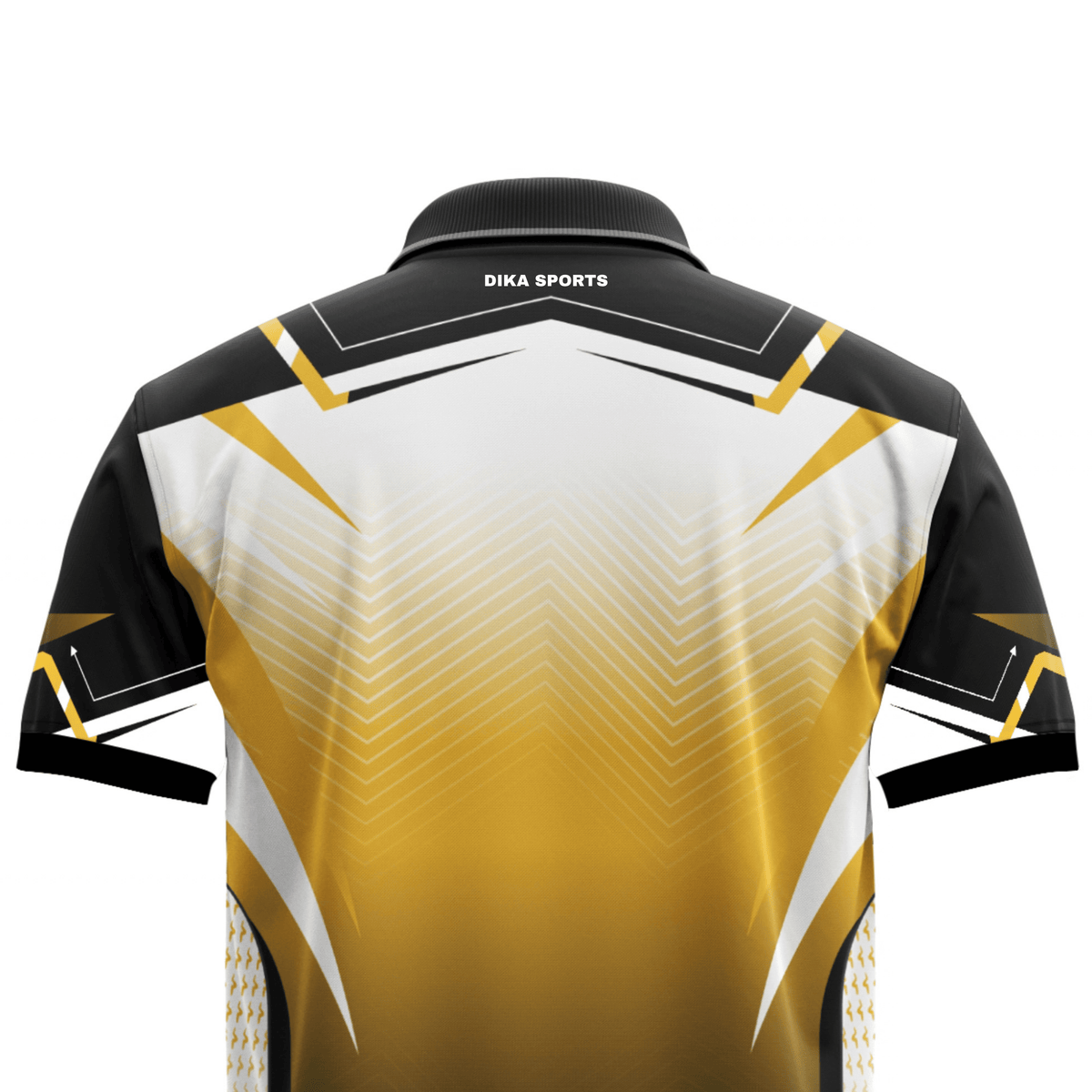 DIKA SPORTS Yellow & Black Cricket Jersey for Men, Short Sleeve Collar Neck Sports T-Shirt for Everyday Active Wear