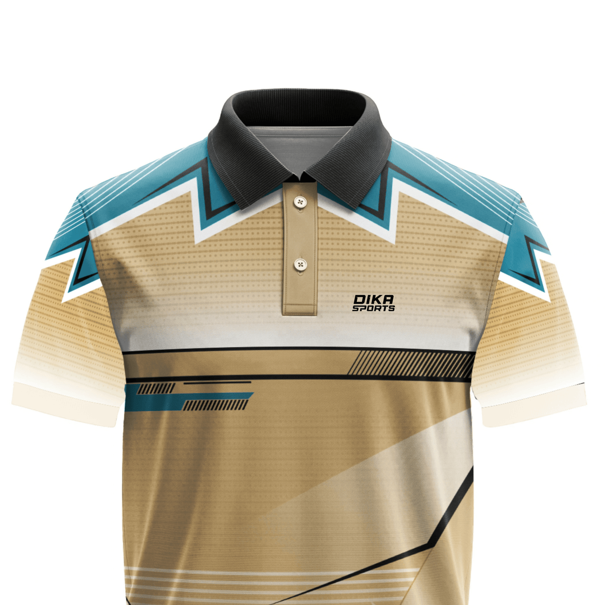 DIKA SPORTS Men's Cricket T-Shirt, Team Sports Jersey with Collar Neck and Breathable Quick Dry Fabric