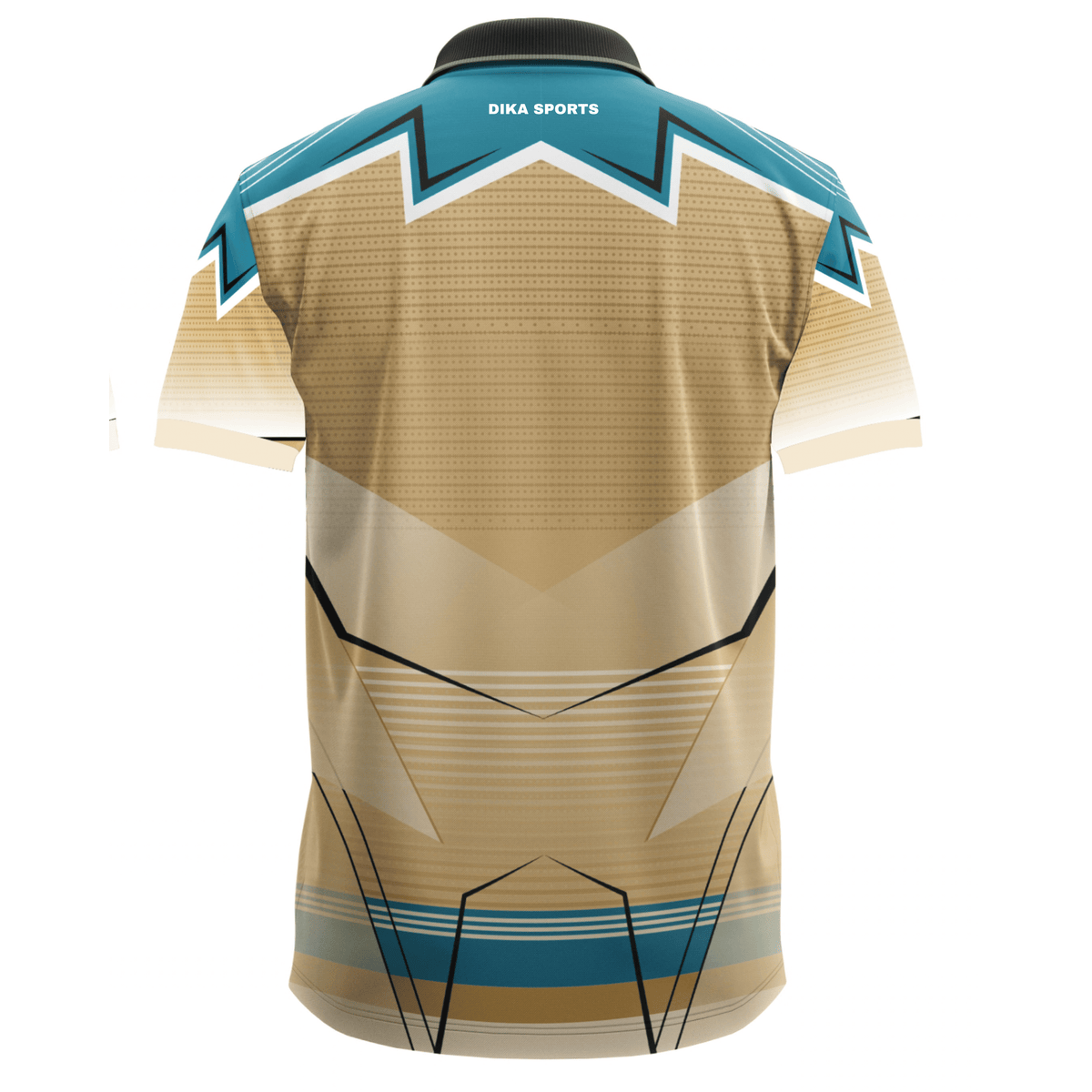 DIKA SPORTS Men's Cricket T-Shirt, Team Sports Jersey with Collar Neck and Breathable Quick Dry Fabric