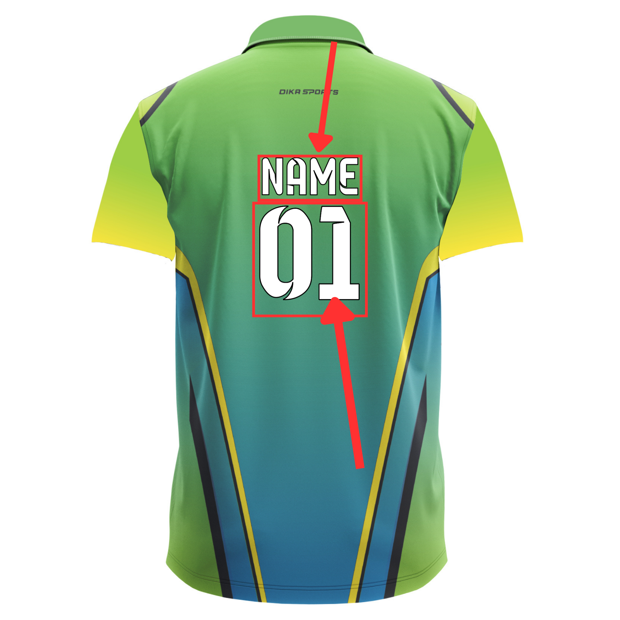 Breathable Cricket Jersey - Customizable with Name & Number