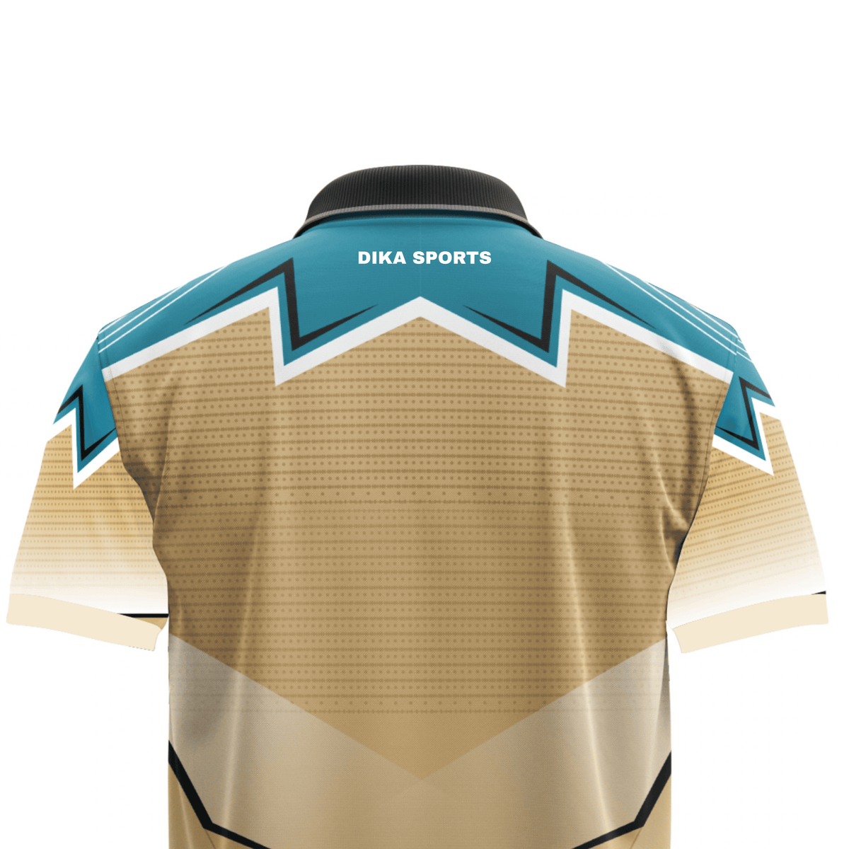 DIKA SPORTS Men's Cricket T-Shirt, Team Sports Jersey with Collar Neck and Breathable Quick Dry Fabric