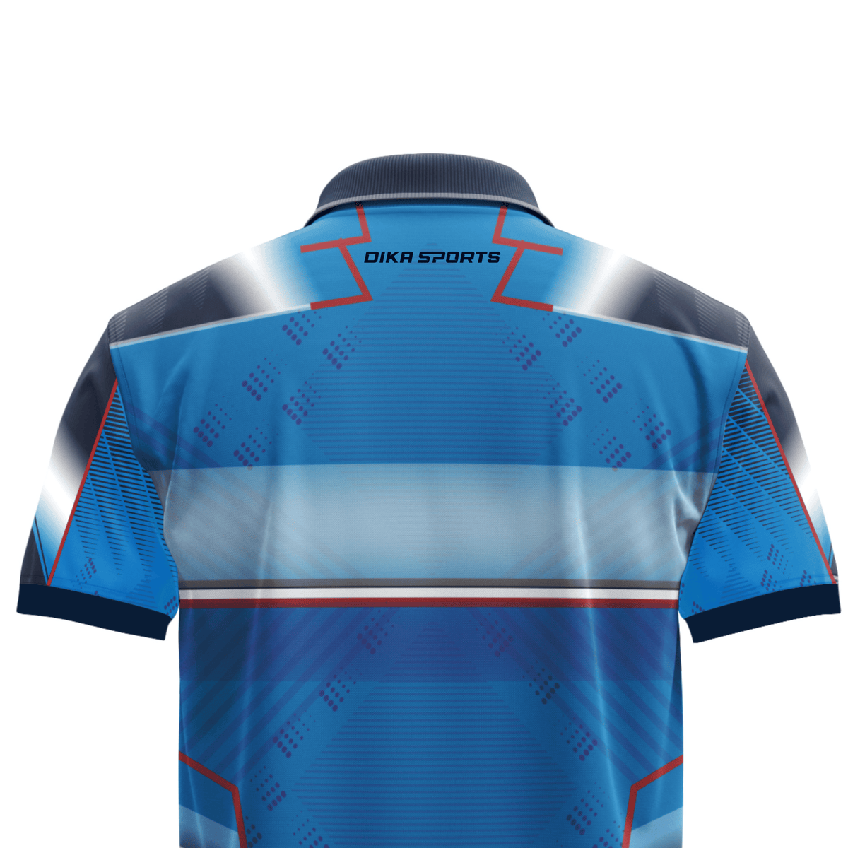 Dika Sports Ready Made Cricket Polo Jersey for Men in mix blue colour – Breathable Collar Neck Sportswear by DIKA SPORTS