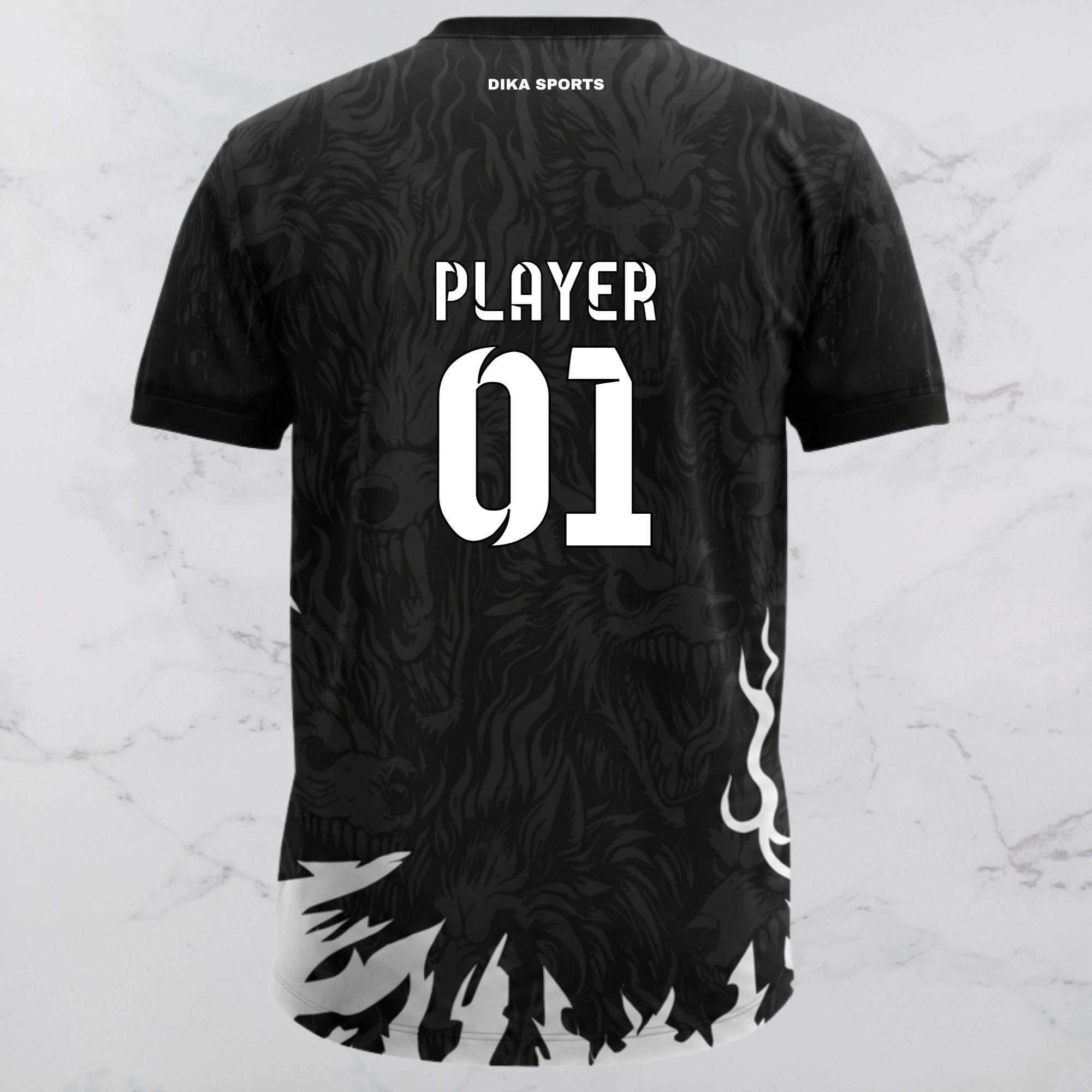 DIKA SPORTS Cricket T-Shirt with Name | Custom Round Neck Cricket T-Shirt Online | Stylish Practice Jersey