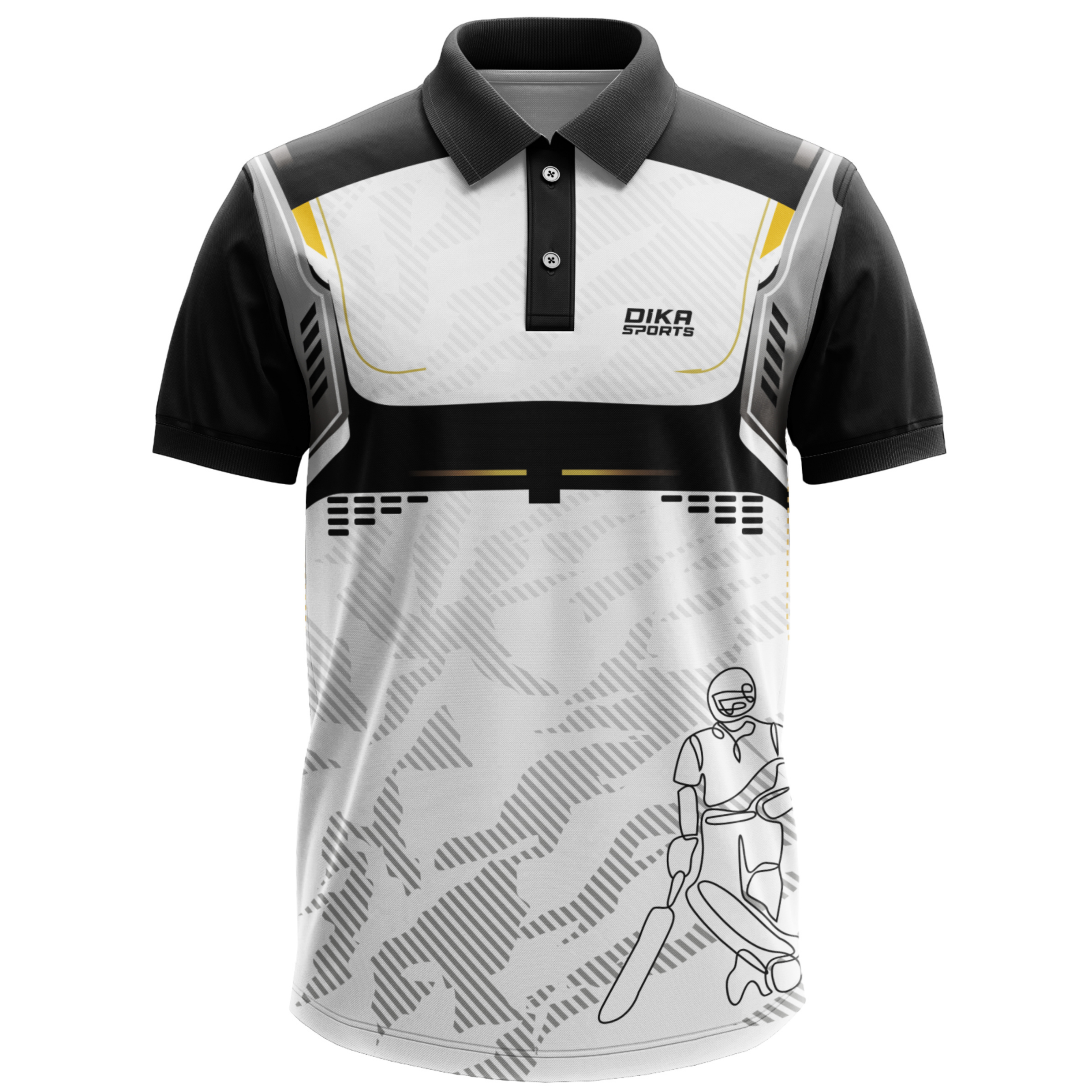 Black and white stylish sports jersey 1