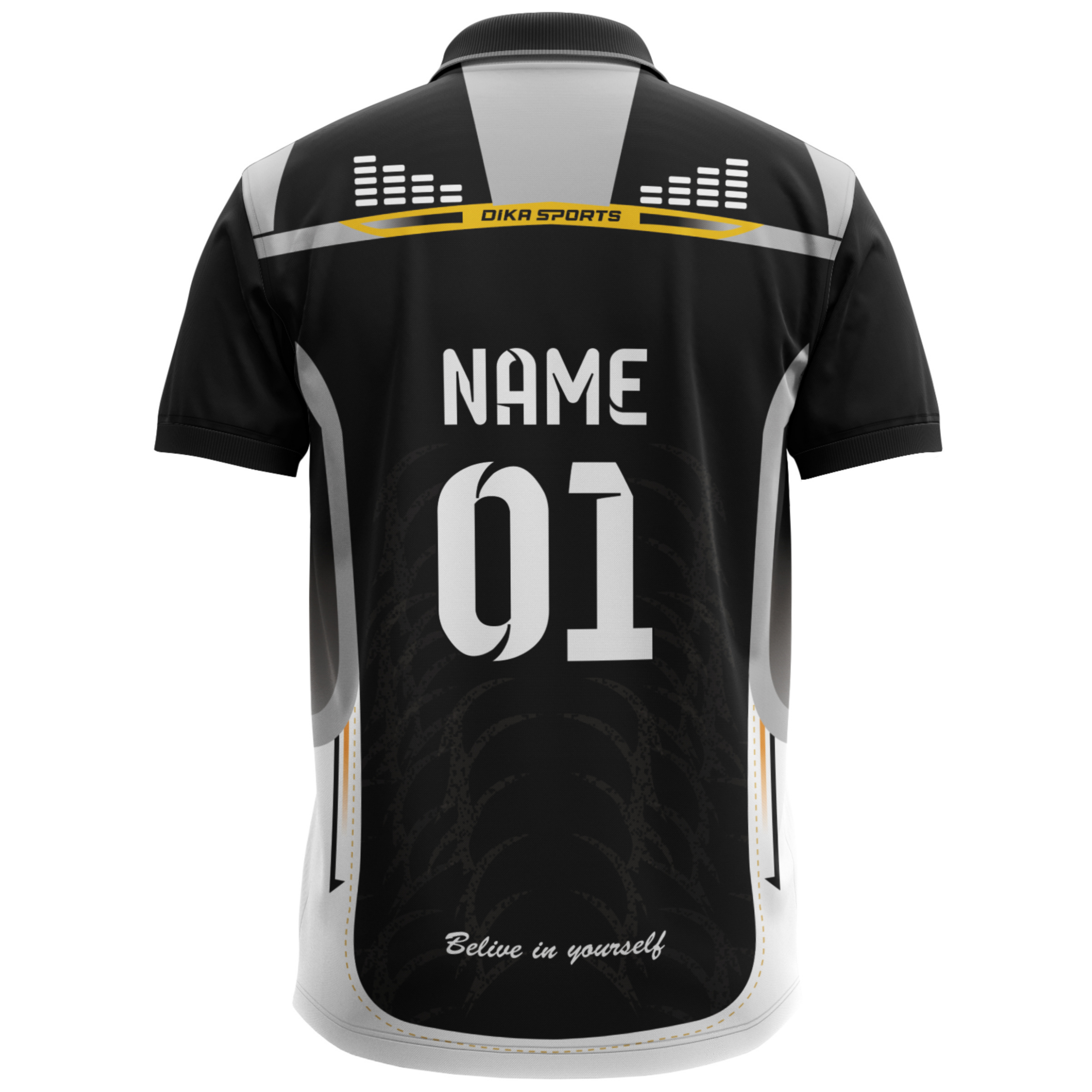Black and white stylish sports jersey 3