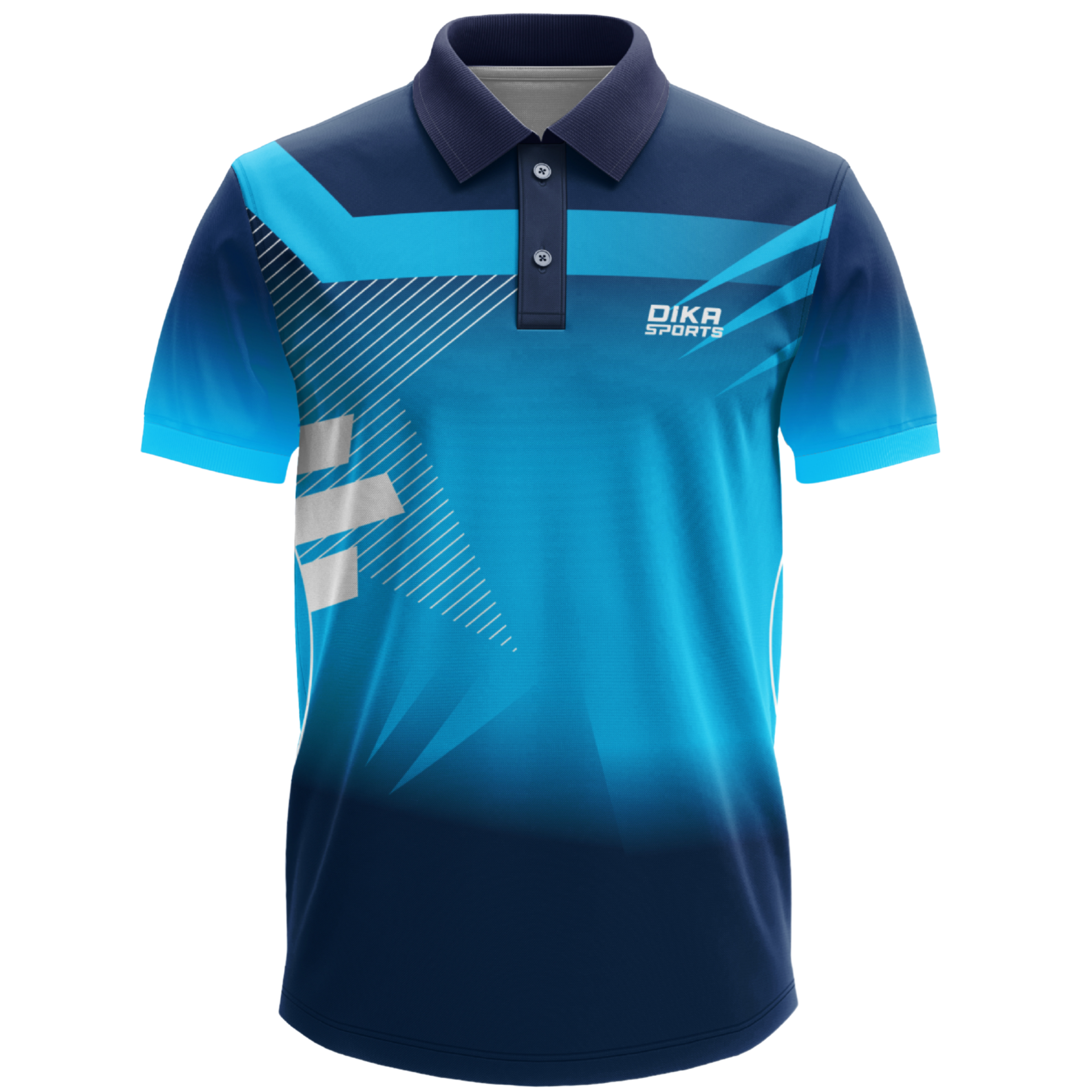 Cricket blue t-shirt with collar 36