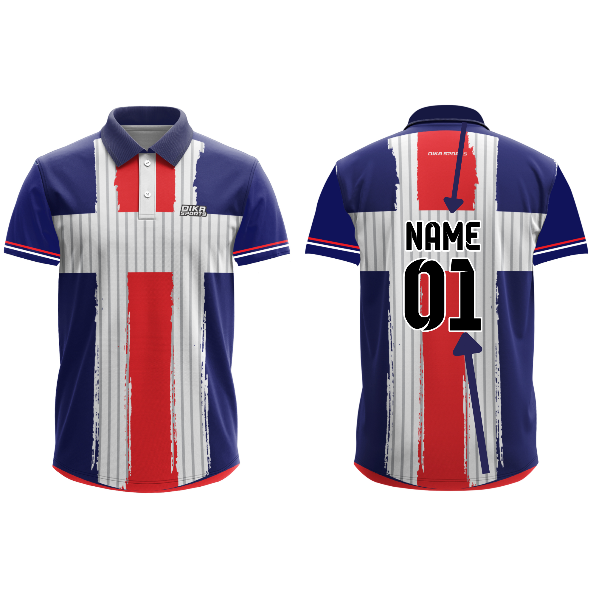 Cricket jersey with collar  1